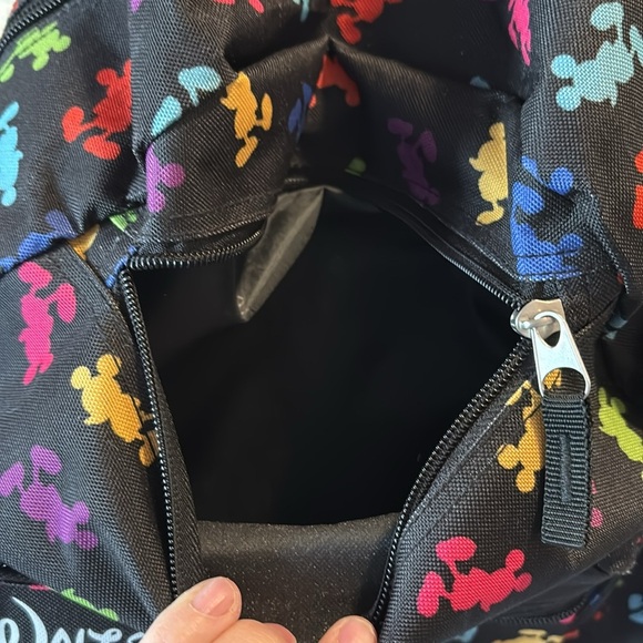 Walt Disney World Parks Mickey Mouse MultiColor Silhouettes Logo Backpack LARGE - Picture 4 of 12